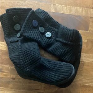 UGG Black Knit Boot Cuffs with Buttons